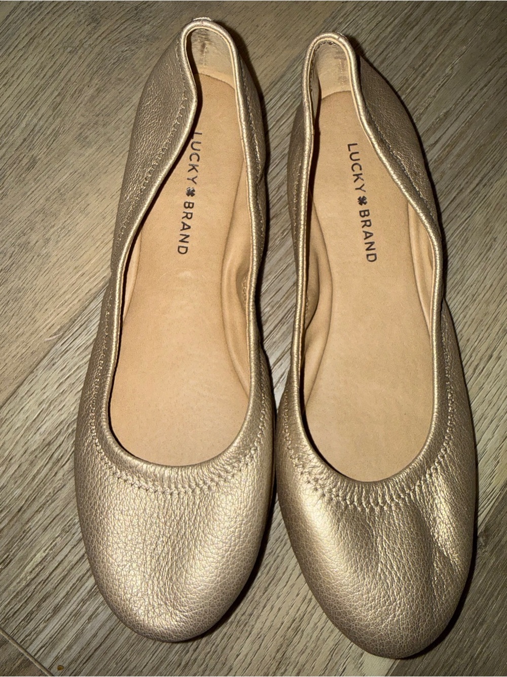 Lucky Brand Rose Gold Leather Ballet Flats
